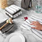 KitchenAid Albany Dishcloth 8 Pack Set, Charcoal Grey/White - Image 2