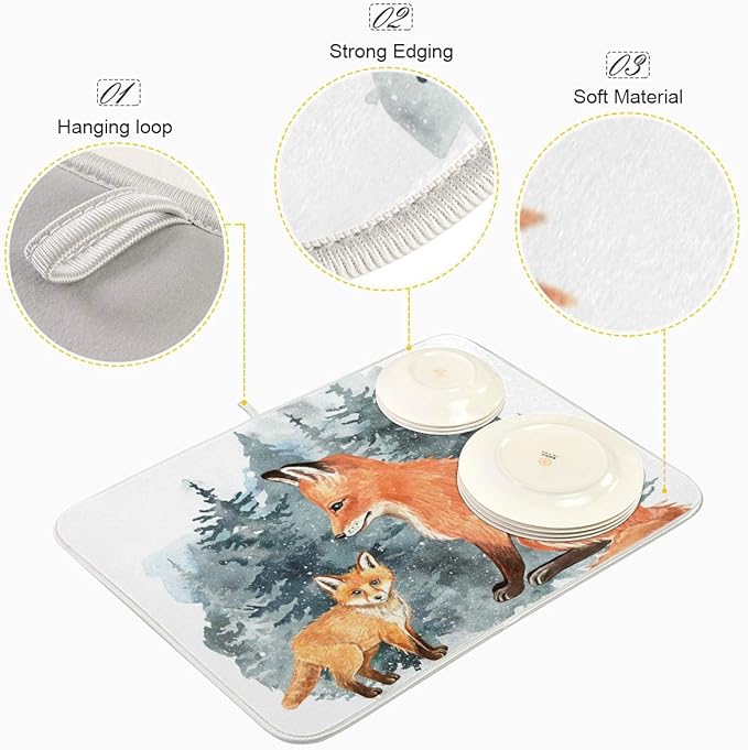 Super Absorbent Dish Drying Mat, Microfiber Fast-Drying Dish Mat, Kitchen Dish - Image 4
