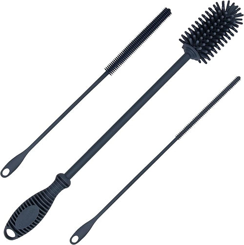 12.5" Silicone Bottle Brush & Straw Cleaner Brush Set | Water Bottle Cleaner by Kitchiny
