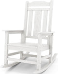 SERWALL Oversized Rocking Chair Outdoor, HDPE Outdoor Rocking Chair, White by SERWALL