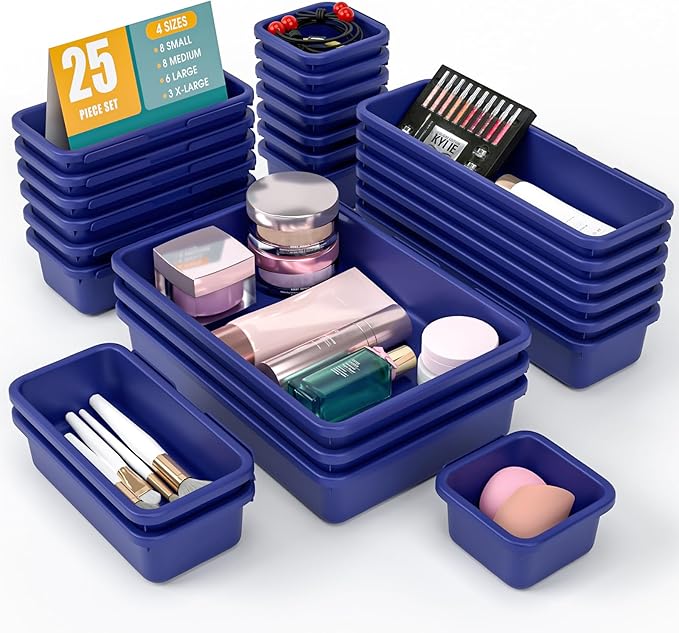 25 PCS Drawer Organizer Set, 4 Size Makeup Drawer Divider Organizer by StoreHappily