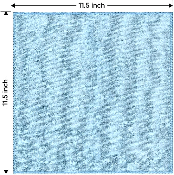 HOMEXCEL Blue Microfiber Cleaning Cloth 20 Pack 11.5 x 11.5 inch Microfiber - Image 7