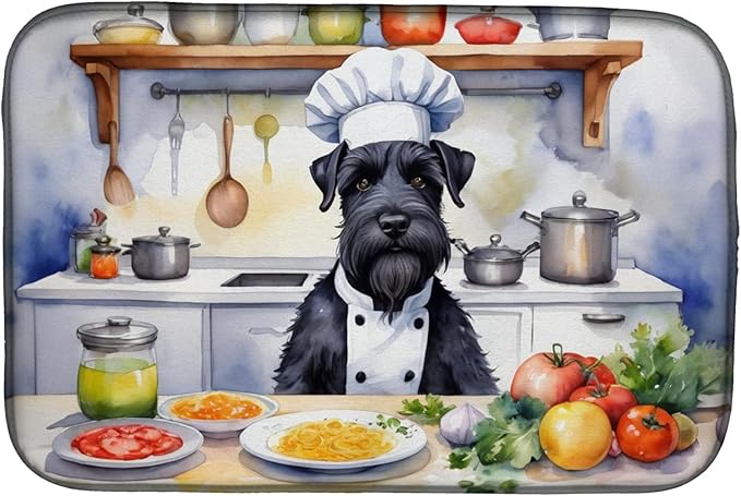 Caroline's Treasures DAC6256DDM Giant Schnauzer The Chef Dish Drying Mat by CarolinesTreasures