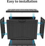 TARKARI 50 Gallon Lockable Resin Deck Box, Waterproof & UV-Resistant Outdoor Storage Box for Outdoor Cushion Storage, Garden Tools & Pool Accessories Storage, Black - Image 7
