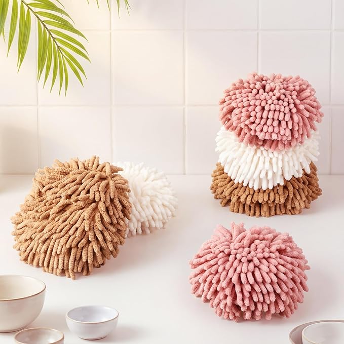 Macarrie 12 Packs Fluffy Towel Chenille Hand Towel Absorbent Fast Drying Hand - Image 5
