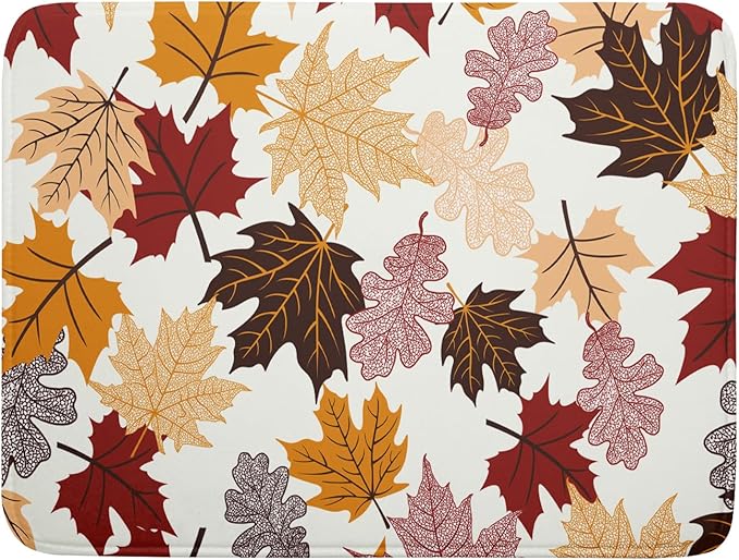 Giwawa Maple Leaf Dish Drying Mat Large 18x24 inches Fall Autumn Colorful by Giwawa