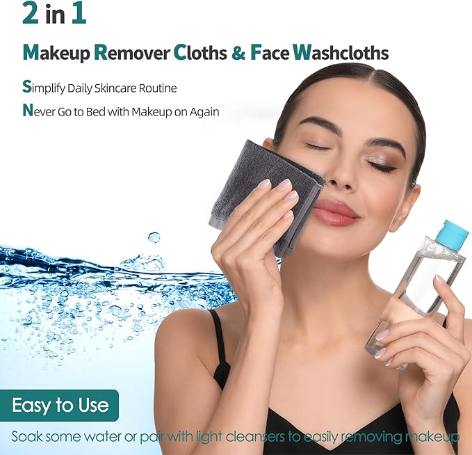 Wash Cloths 6 Pack, Super Soft & Skin Friendly Face Towel - Image 3
