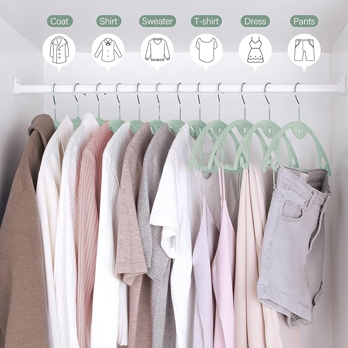 IEOKE Velvet Hangers 50 Pack: Felt Clothes Hangers Heavy Duty Shirt Sweater - Image 8
