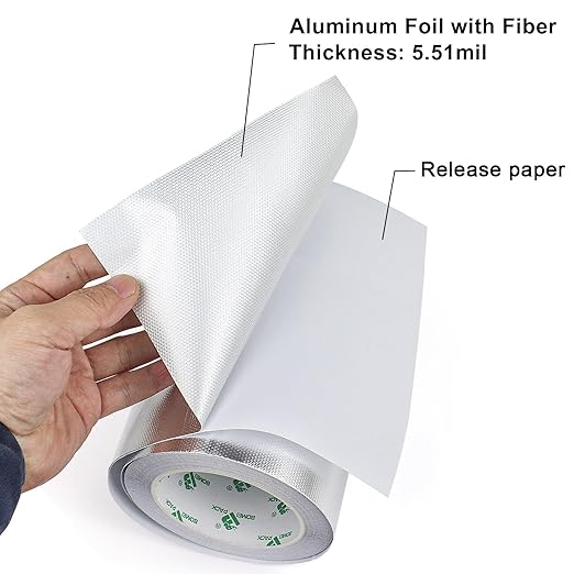 BOMEI PACK Adhesive Aluminum Foil Heat Shield Tape 1Pack 7inch x 66ft Barrier - Image 3