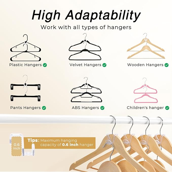 HOUSE DAY Space Saving Hangers 20 Pack, Heavy Duty Hangers Space Saver - Image 5