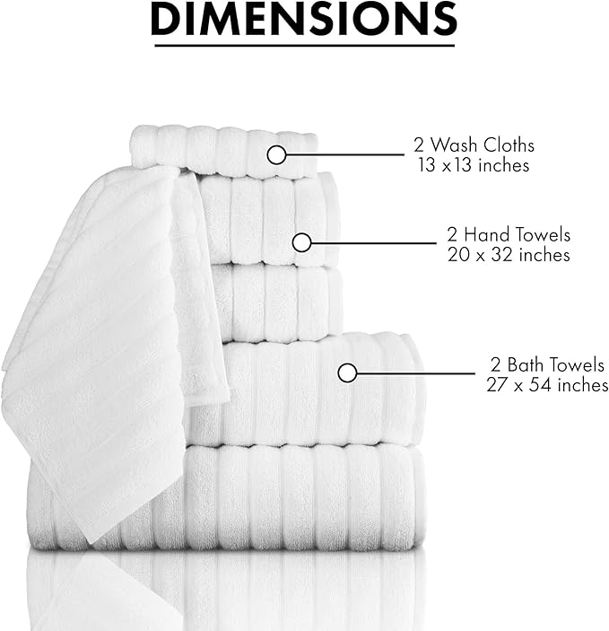 Classic Turkish Towels CTT Luxury 6 Piece Towel Set, 100% Turkish Cotton - Image 5