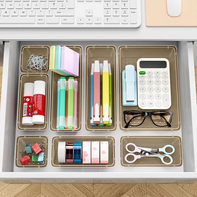 12 PCS Drawer Organizer Set, 4 Sizes Tool Storage Trays - Image 6