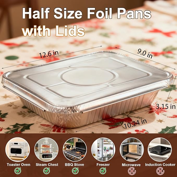 9x13 Aluminum Foil Pans with Lids - Image 2