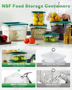 4QT NSF Food Storage Containers: 2 PCS Commercial Clear Square Food Storage - Image 2