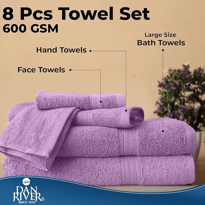 DAN RIVER 8 PC Luxury Bath Towels - Image 7