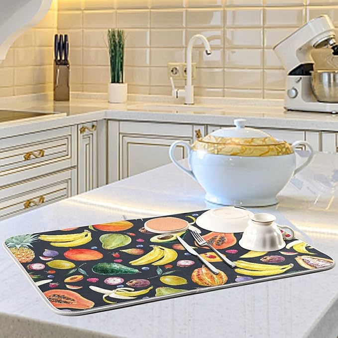 Colorful Fruit Dish Drying Mat for Kitchen Counter-18" x 24" inch Microfiber - Image 6
