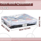 Hoolerry 6 Pieces Sweater Storage Bags Plastic Clear PVC Clothes Storage Bags - Image 2
