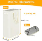 Slim Laundry Hamper, 48L Ultra Thin Collapsible Laundry Basket - Image 2