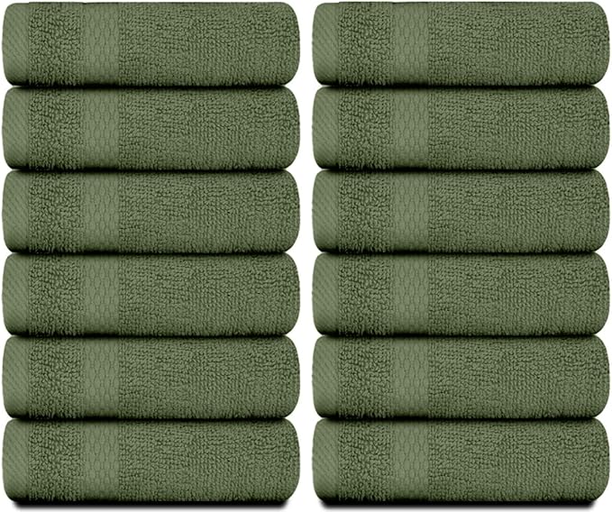 White Classic Luxury Cotton Washcloths 13x13 Inch - Image 2