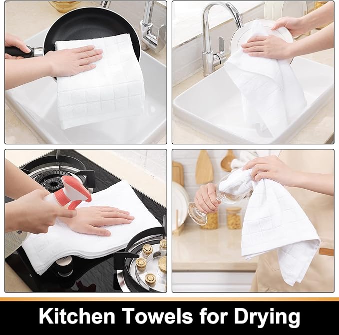Mordimy 100% Cotton Terry Cloth Kitchen Towels, Super Soft and Absorbent Dish - Image 4