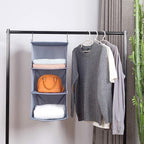Hanging Closet Organizer and Storage 3-Shelf, Easy Mount Foldable Hanging - Image 2