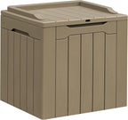Greesum 31 Gallon Resin Deck Box All Weather Outdoor Storage Boxes for Patio Furniture Set,Outdoor Toys,Garden Tools,Light Coffee by BuynowfromGreesum