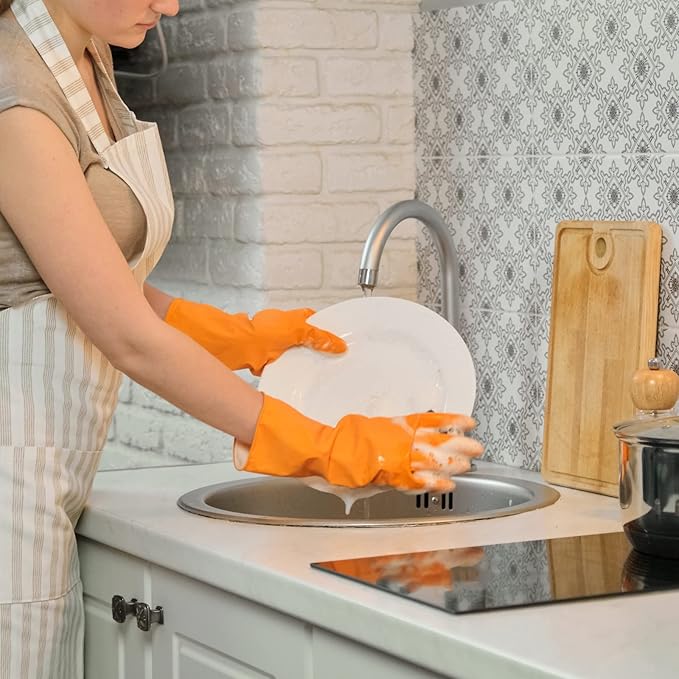 Bamllum 3 Pairs Rubber Cleaning Gloves - Image 2