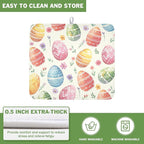 Easter Dish Drying Mat for Kitchen Counter Colorful Easter Eggs Floral Pattern - Image 5
