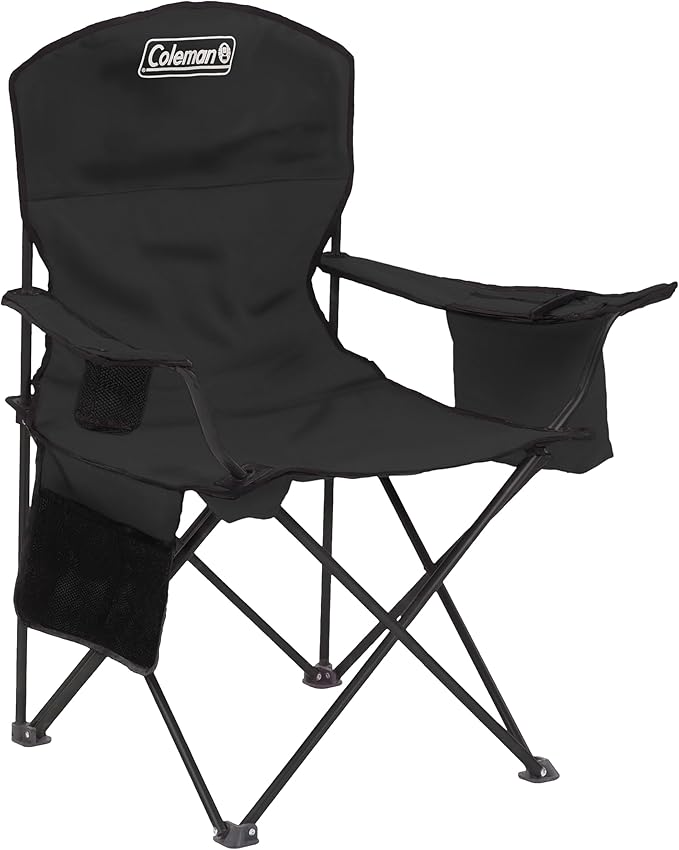 Coleman Portable Camping Chair with 4-Can Cooler, Cushioned Seat & Back with Side Pockets & Cup Holder, Carry Bag Included, Great for Camping, Tailgating, Firepits, Patio, & More by Coleman