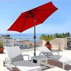 Blissun 7.5 ft Patio Umbrella, Yard Umbrella, Outdoor Market Umbrella with Push Button Tilt Crank (Red) - Image 7