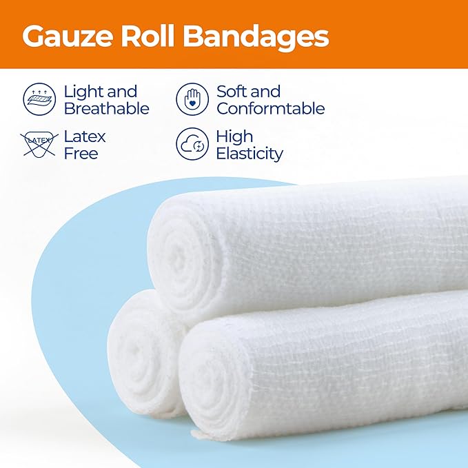 Gauze Rolls Bandages 3" x 4.1yds, Conforming Stretch Gauze Bandage 6 Inch - Image 3