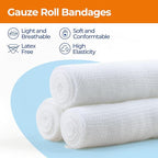 Gauze Rolls Bandages 2" x 4.1yds, Conforming Stretch Gauze Bandage 6 Inch - Image 3