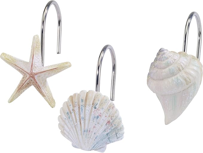 Avanti Linens - Shower Curtain Hooks, Sea Inspired Bathroom Decor by AvantiHomeSince1969