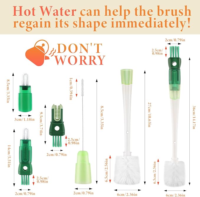 5 in 1 Water Bottle Brushes for Cleaning, Easily Cleans The Cup Mouth, and - Image 3