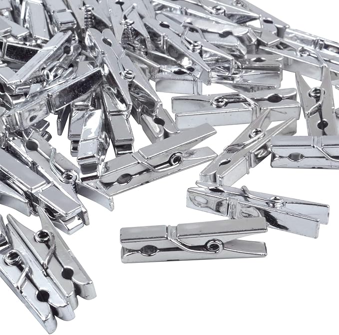 Mini Clothespins, 100 Pieces Plastic Utility Paper Clip, Photo Paper Peg Pin - Image 4