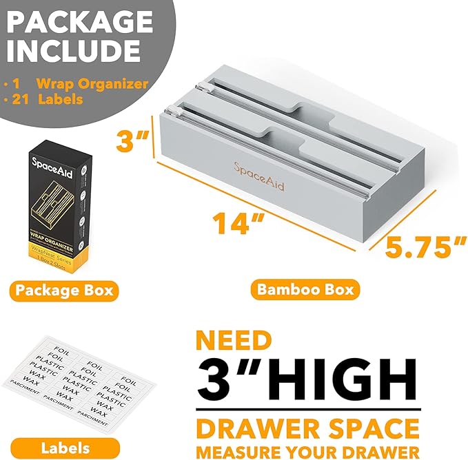 SpaceAid WrapNeat 2 in 1 Wrap Organizer - Image 3