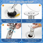 Sink Drain Strainer Hair Catcher, Press-Type Detachable Drain Hair Catcher - Image 4