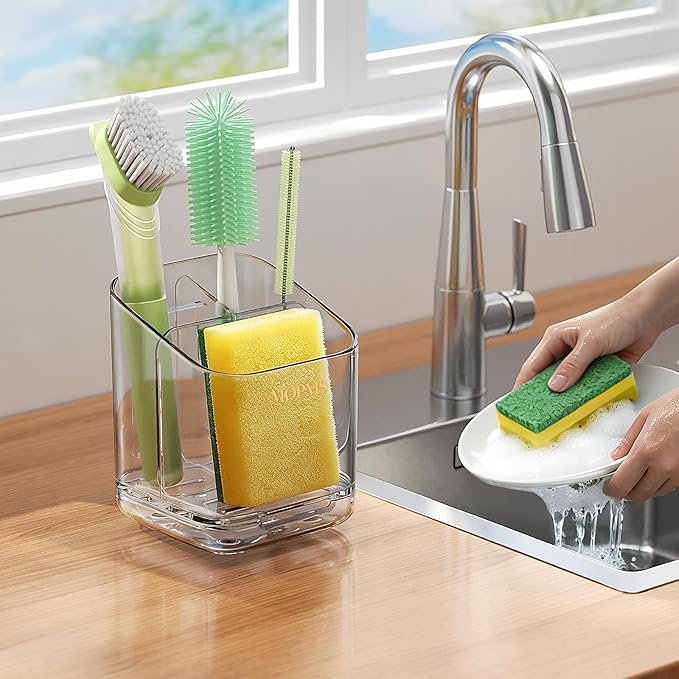 Minimalist Sponge Holder for Kitchen Sink, 3 Slots Sink Caddy - Image 8