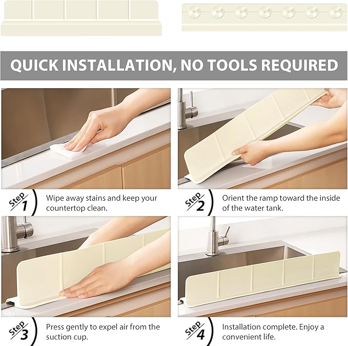 23Inch Sink Splash Guard – Extended Length & Tall Silicone Kitchen Sink Splash - Image 5