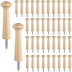 40 Pieces Wooden Shaker Peg Screw-on Pegs 3.62 Inch Long Unfinished Wood Shaker by Jetec