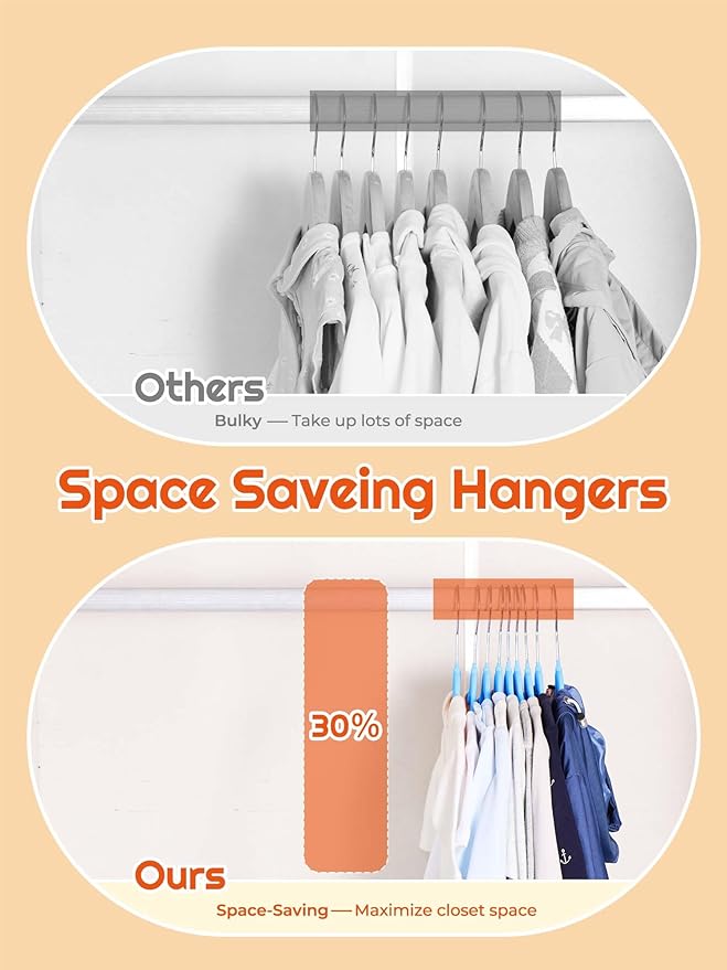 HOUSE DAY 14 Inch Kids Velvet Hangers 50 Pack, Durable Big Kids Hanger - Image 5