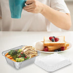 200 Pack 1 lb Rectangular Disposable Aluminum Foil Pan 16 oz Take Out Food - Image 5