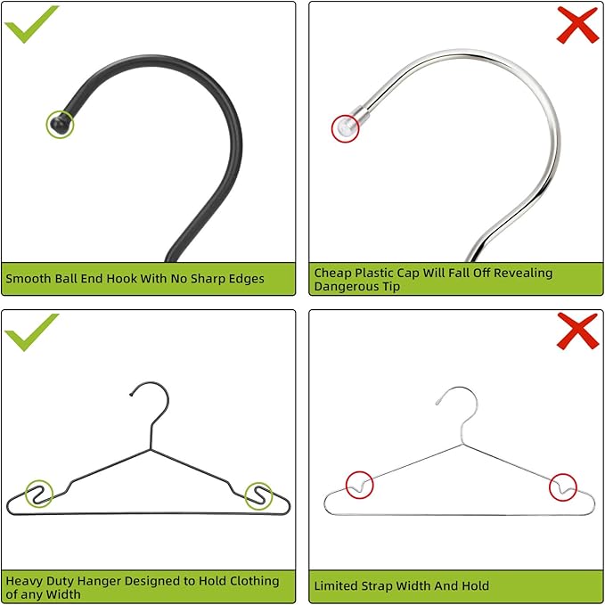 Heavy Duty Metal Hangers with Unique Hook Design Durable & Sturdy Coat Hangers - Image 6