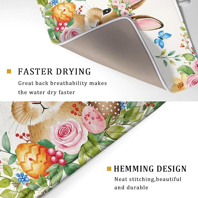 Easter Egg Bunny Dish Drying Mat 18 x 24 Inch - Image 3