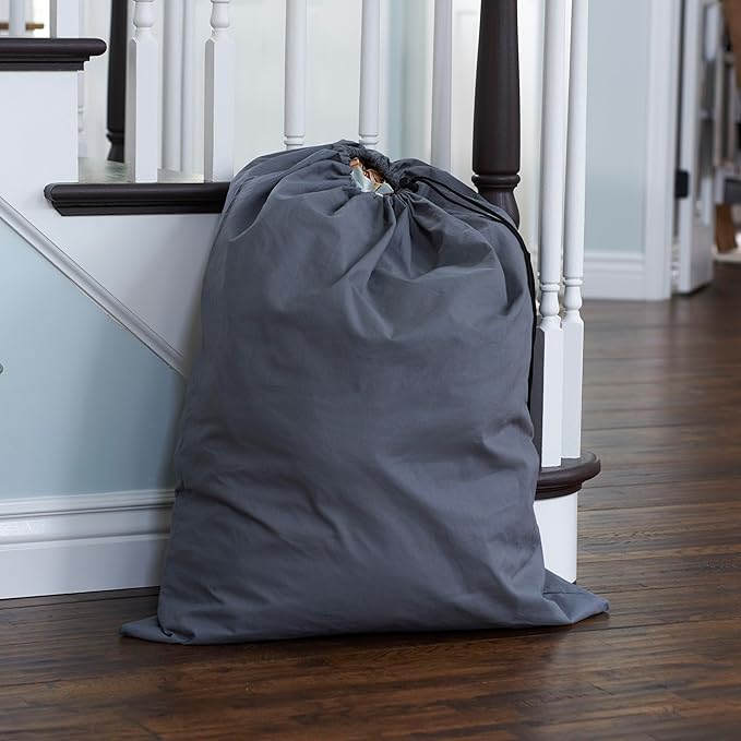 Household Essentials Cotton Laundry Bag, 100% Cotton, Drawstring Top - Image 2