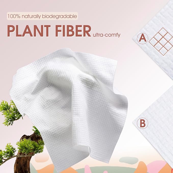 2Pack Disposable Face Towel Facial Cloth Thicker Large Size 10"X12" Towelettes - Image 3