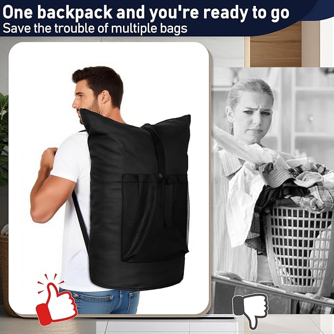 Laundry Bag Backpack Extra Large Travel Laundry Bags - Image 7