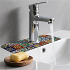 Kitchen Sink Splash Guard，Colorful Mexican tile Faucet Mat Sink Gadgets-Super - Image 2