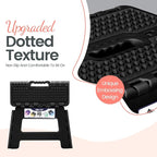 Delxo Folding Step Stool 9 Inch Non-Slip Foldable Stools for Kids & Adults Up to 300 LBS Kitchen Collapsible Fold Up Stepping Stool with Dotted 1 Pack Black - Image 3