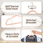 Velvet Hangers 30 Pack with Rose Gold Hooks, Space Saving & Heavy Duty Slim - Image 2